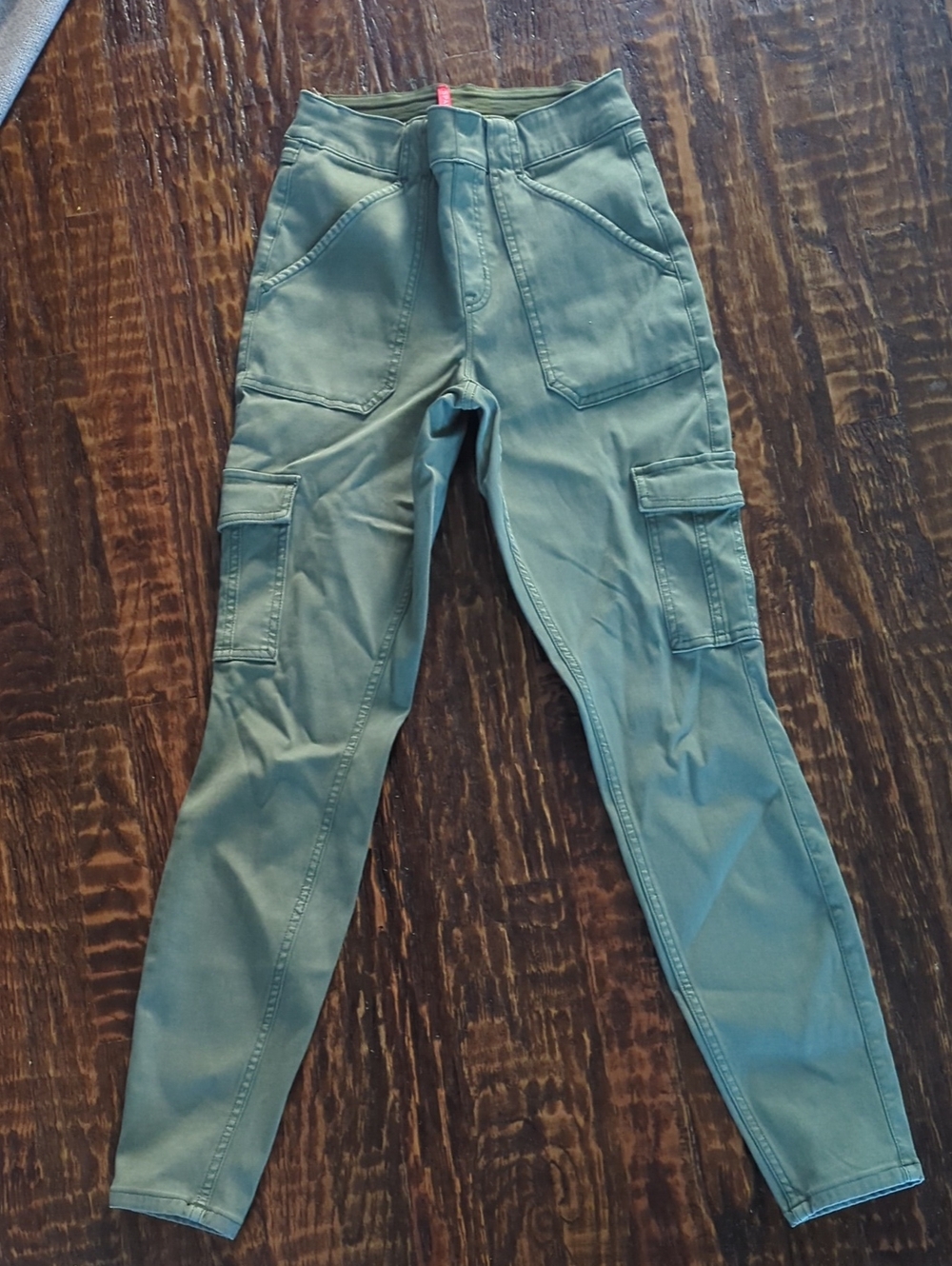 SPANX Olive Green Cargo Skinny Jumpsuit Pants